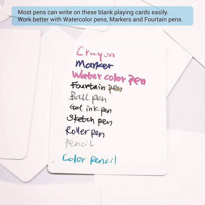 IMAGAME White Blank Playing Cards – 180PCS, Poker Size, Perfect for DIY Flash Cards, Creat Your Own Game, Study Learning, Leave a Message, Writing Words and Drawing. - Image 4